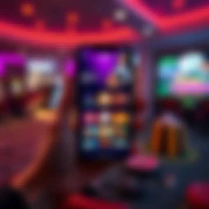 Mobile device showcasing a casino app with vibrant promotional offers and user-friendly navigation