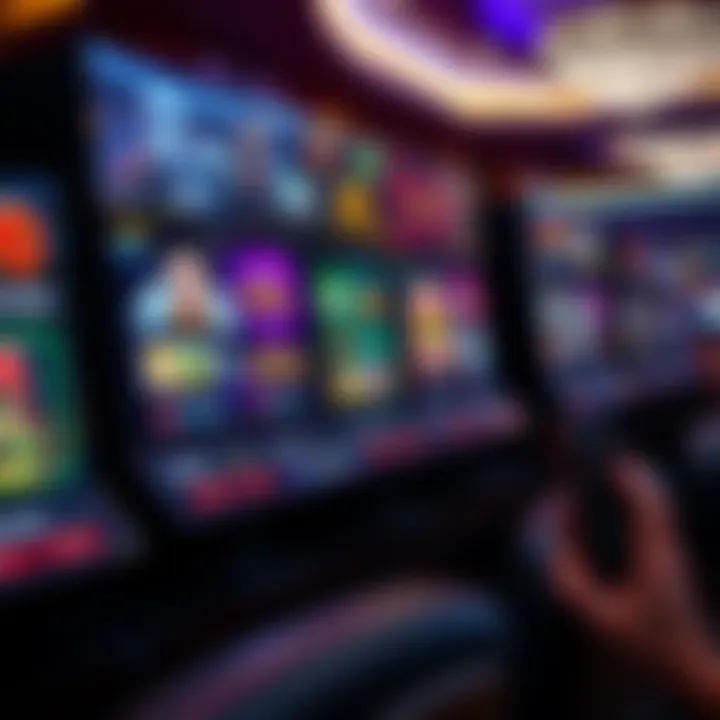 A dynamic live casino interface showcasing a variety of interactive games with vibrant digital graphics