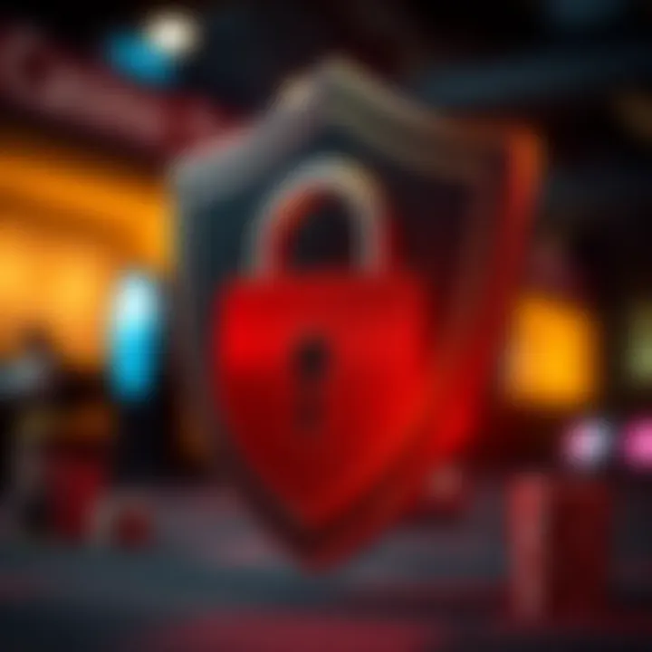 Protecting Your Woo Casino Account Illustration of a locked shield representing online account protection
