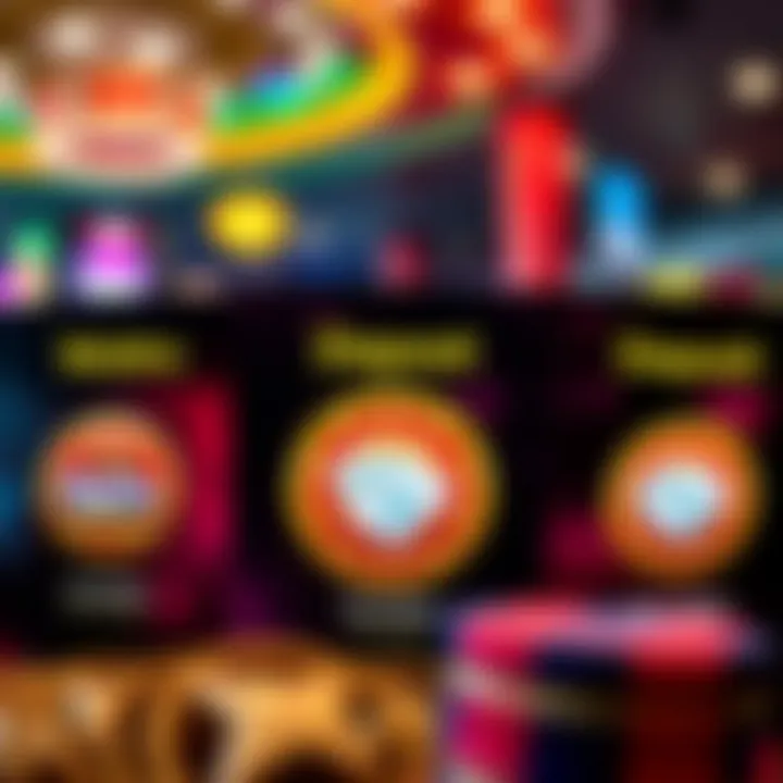 Visual representation of online casino bonuses with icons representing free spins and deposit offers