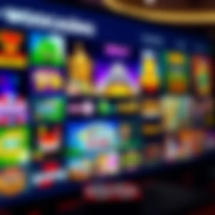 Colorful selection of online casino games displayed on a digital interface