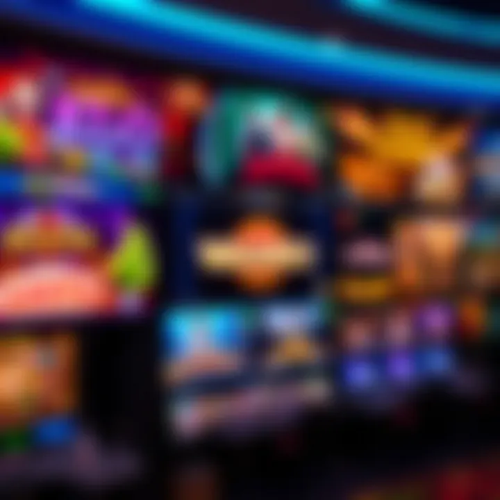 Variety of casino games displayed including slots, card games, and live dealer options