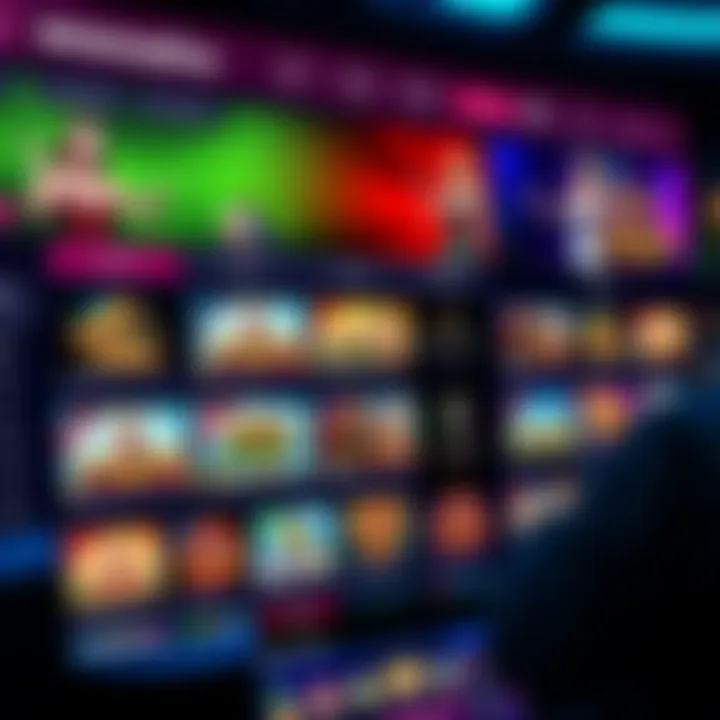 Exciting online casino interface showcasing diverse gaming options and vibrant graphics