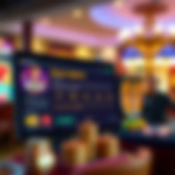 Illustration of online casino interface highlighting wagering and eligibility details