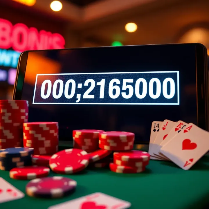 Illustration of a casino bonus code displayed on a digital screen with casino chips and cards around it
