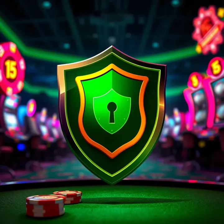 Secure online payment shield symbolizing safety and encryption in gambling transactions