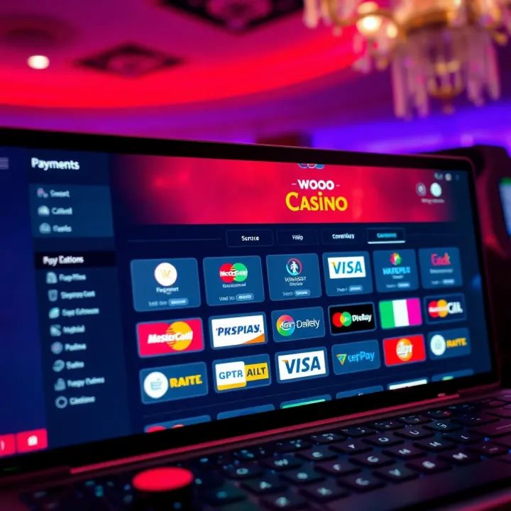 Secure and Diverse Payment Methods at Woo Casino Interface showing multiple secure payment options available on Woo Casino for Australian players