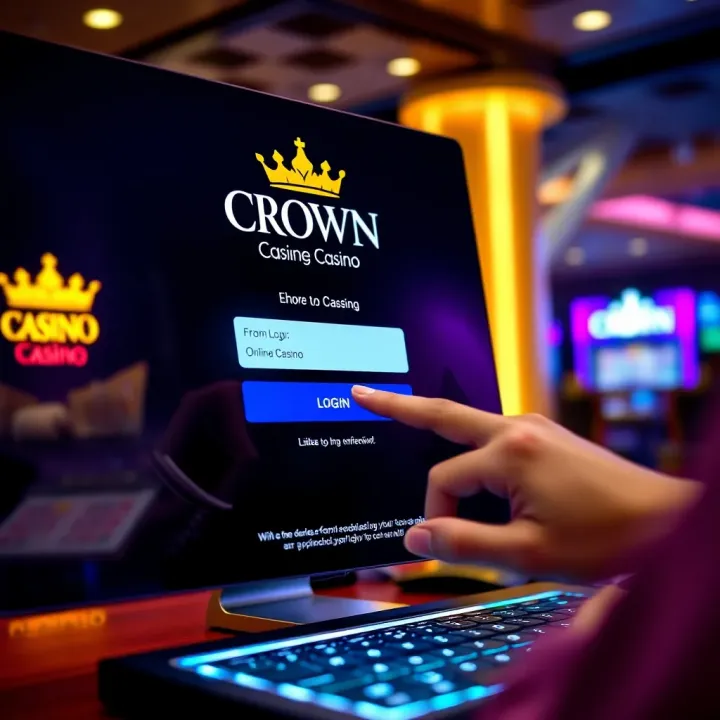 User entering login credentials on an online casino platform with a secure connection