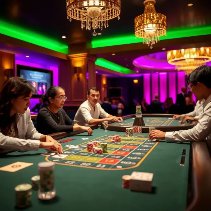 Dynamic Live Dealer Table Experience at Woo Casino Live casino table with dealer and players engaged in an interactive gaming session