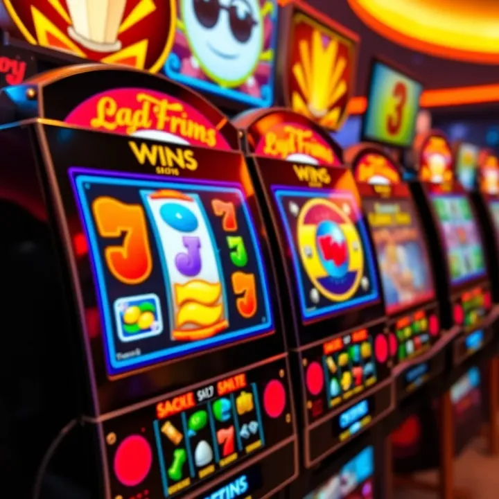 Colorful slot machine reels displaying winning combinations and vibrant symbols