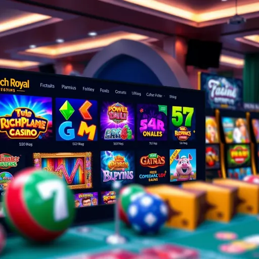Colorful online casino interface showcasing a variety of slot and table games with vibrant graphics