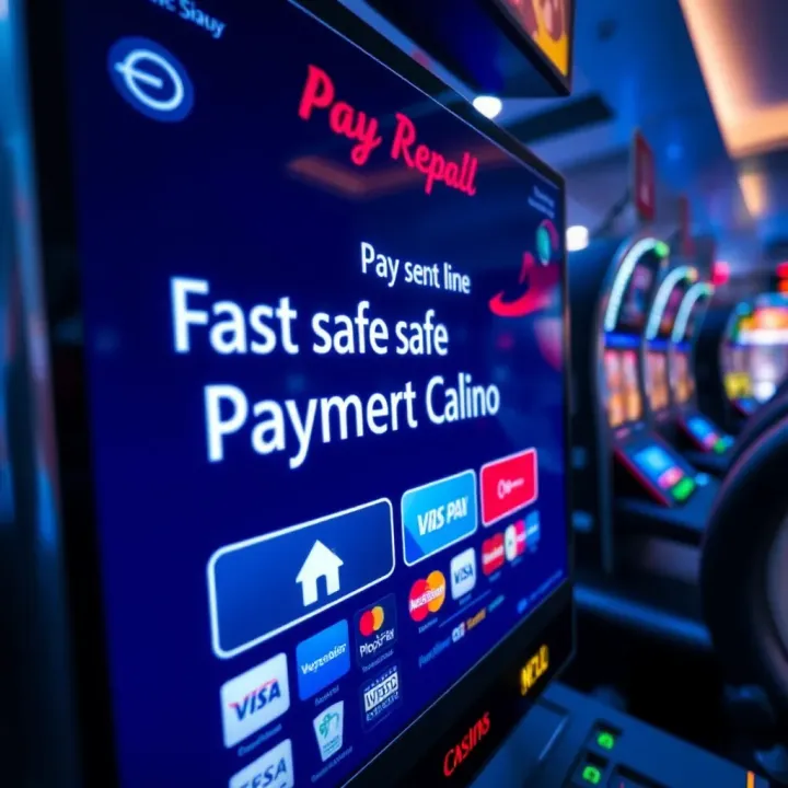 Reliable and Fast Payment Methods at Casino RichRoyal Australia Secure online payment options displayed on a digital screen emphasizing fast and safe transactions