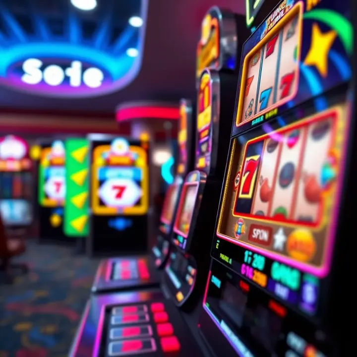 Vibrant Online Pokies Interface Colorful online pokies game interface with spinning reels and bright symbols