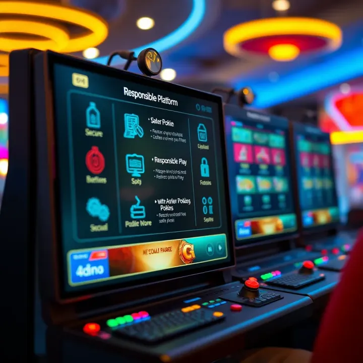 Safe online gaming platform screen showing secure and responsible play features