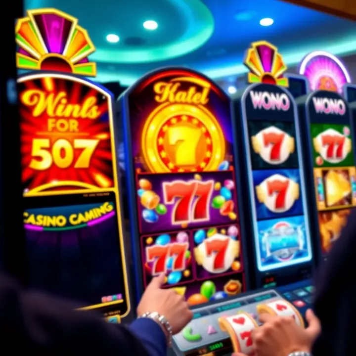 Variety of Online Casino Slot Games Colorful online casino slot games displayed on a digital interface