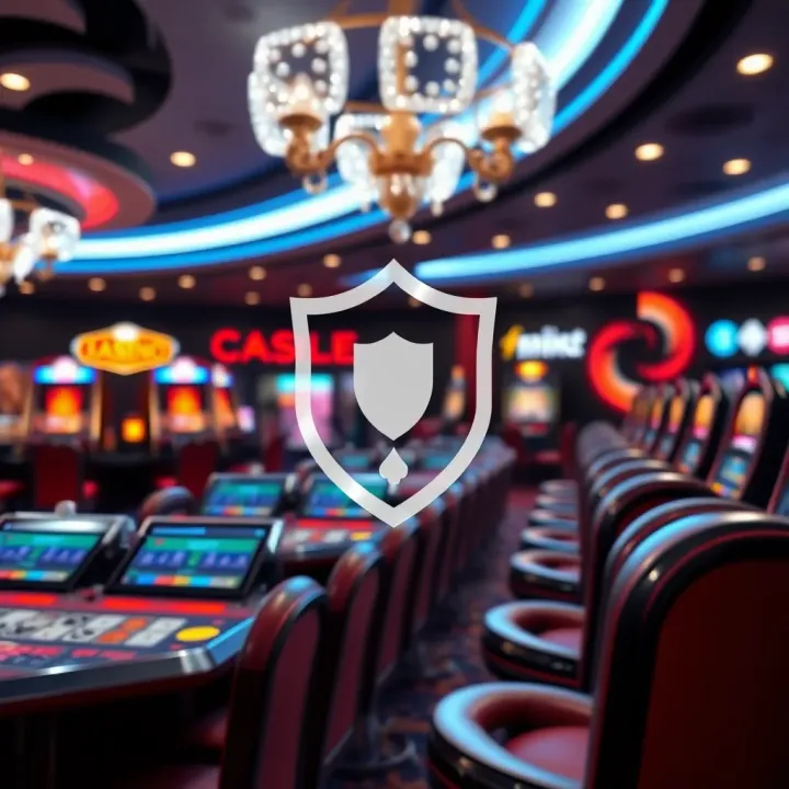 Secure and Legal Online Casino Environment Illustration of a secure online casino platform with a shield symbol representing safe and legal gaming in Australia
