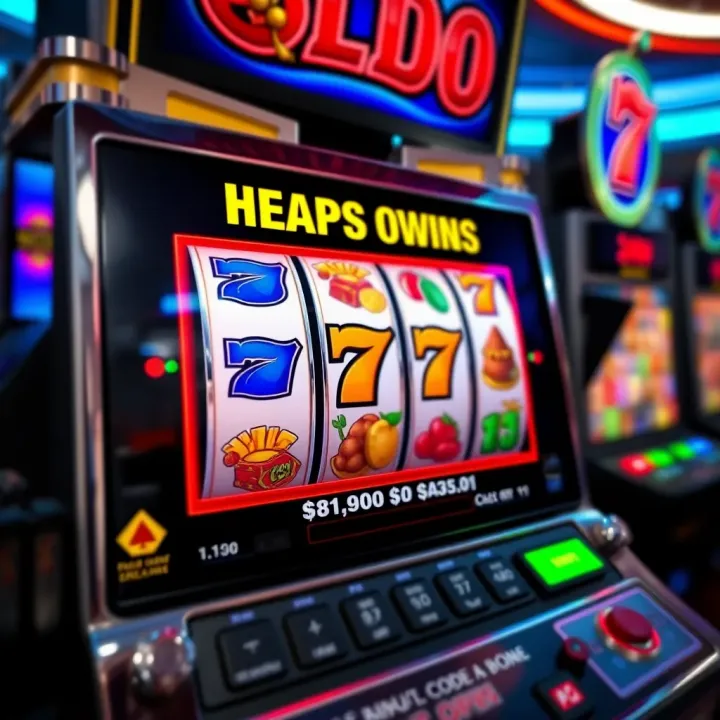 Illustration of a digital slot machine displaying a winning combination with a bonus code symbol
