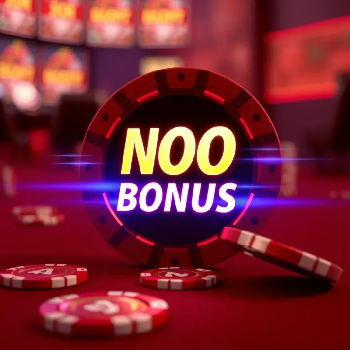 JokaRoom Casino No Deposit Bonus Chip Highlight Illustration of a glowing casino chip highlighting a no deposit bonus offer