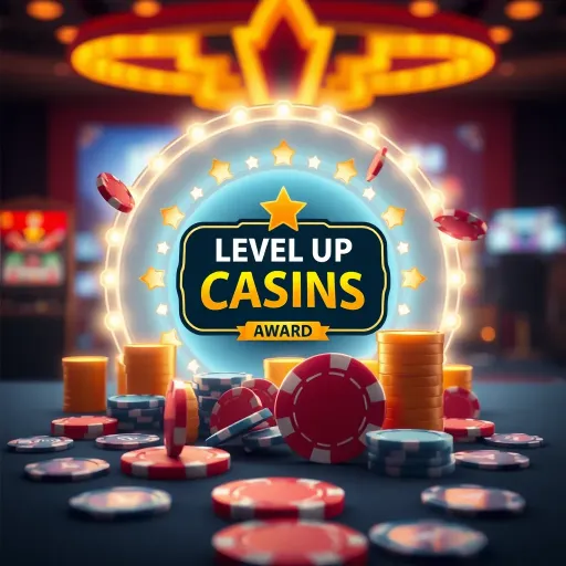 Illustration of a casino bonus being awarded digitally with casino tokens and chips