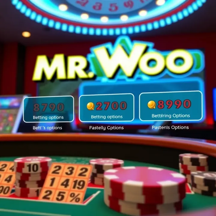 Visual representation of different betting options available in Mr Woo casino game highlighting player choices