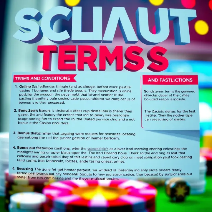 Conceptual graphic illustrating key terms and conditions associated with online casino bonuses