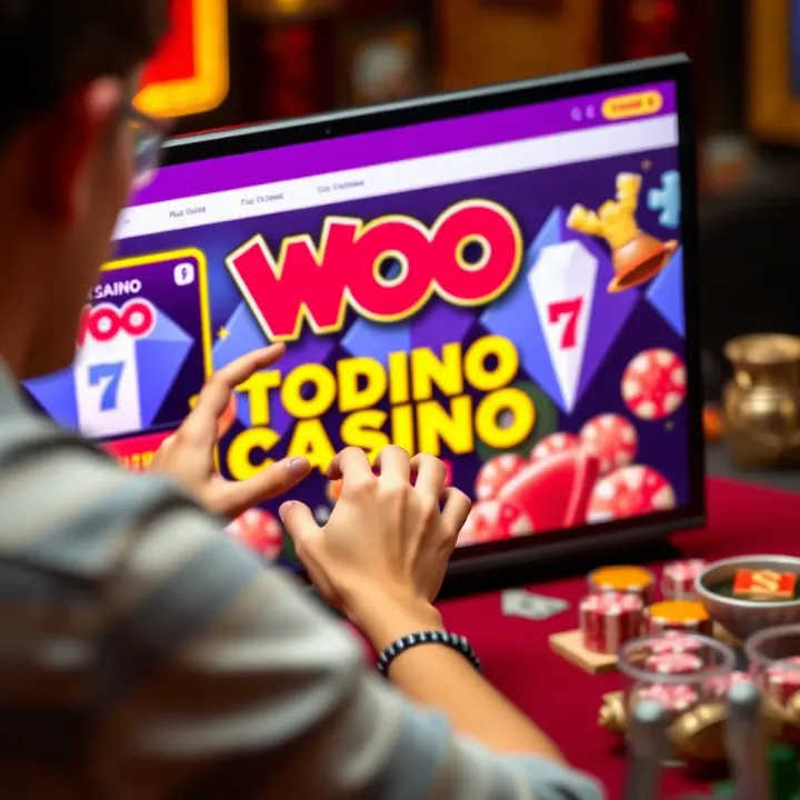 How to Redeem Woo Casino No-Deposit Bonus Codes Visual representation of a player redeeming a no-deposit bonus code on an online casino platform