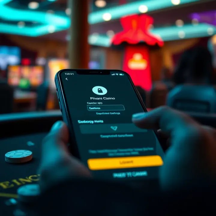 Secure Access and Privacy Features of Woo Casino App Illustration of mobile device showing secure login and privacy settings for gaming app