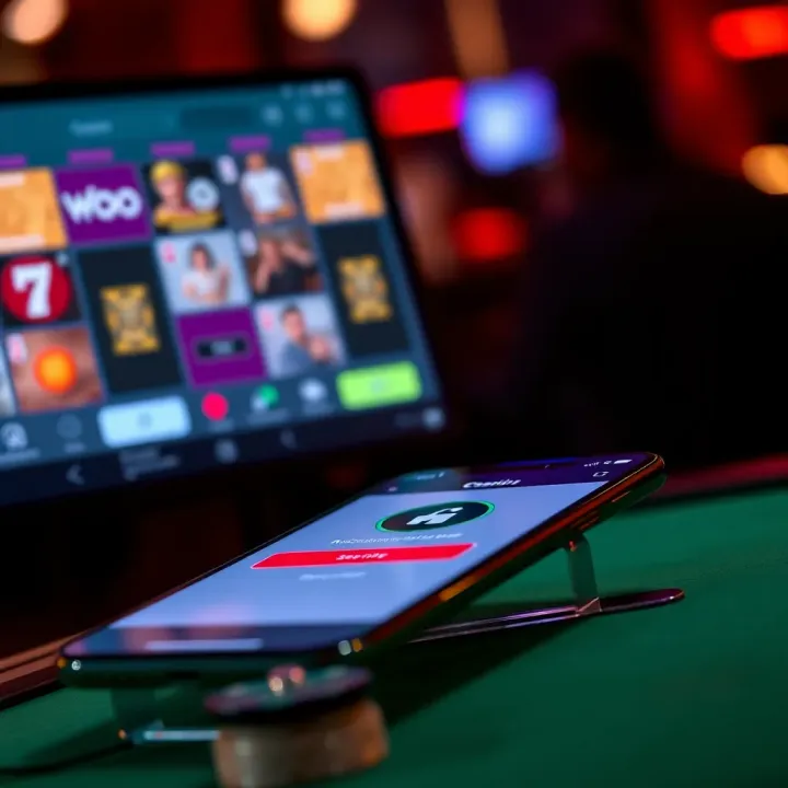 Smartphone showing security features for safe login to Woo Casino app