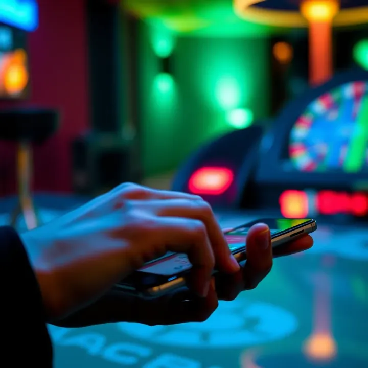 Secure digital transaction on a mobile device representing safe payment methods for online casino players