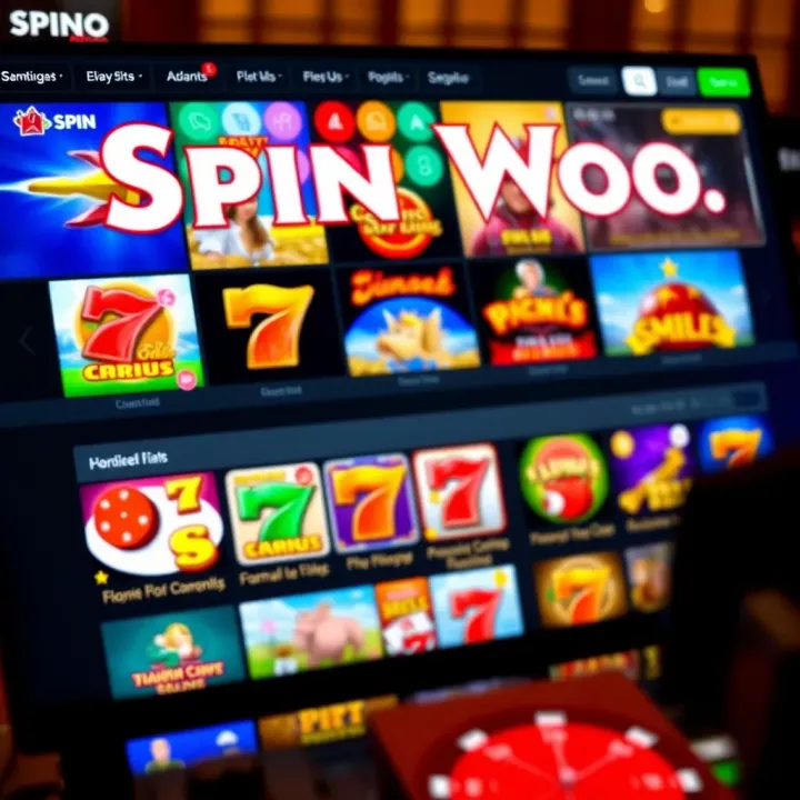 Colorful online casino interface displaying various pokies and table games