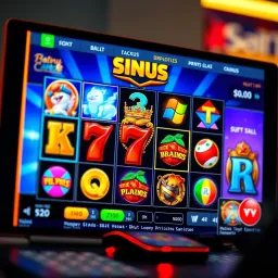 Colorful online pokies interface displaying various themed slot games with vibrant icons and reels