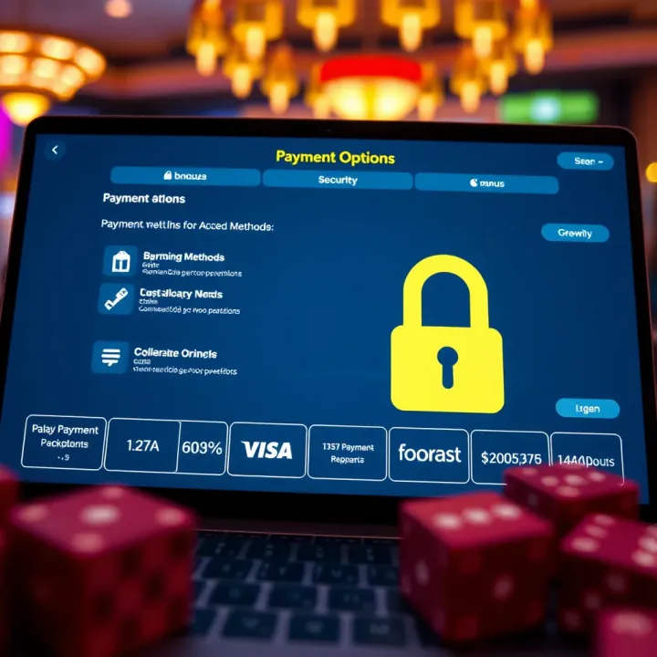 Secure online payment methods and bonus offers illustrated on a digital platform