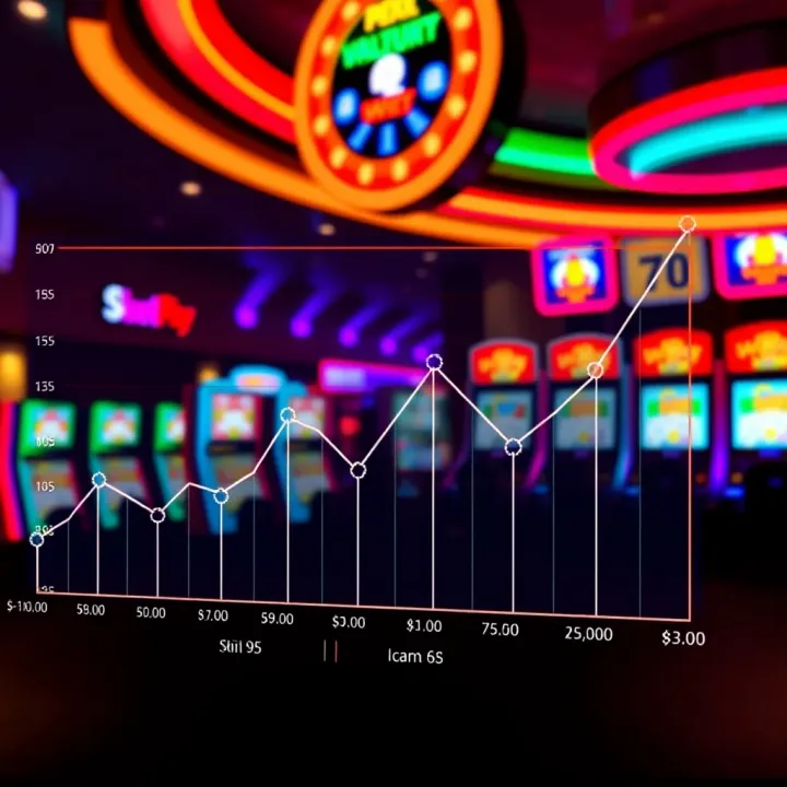 Graph showing payout patterns and steadiness of returns in low volatility pokies