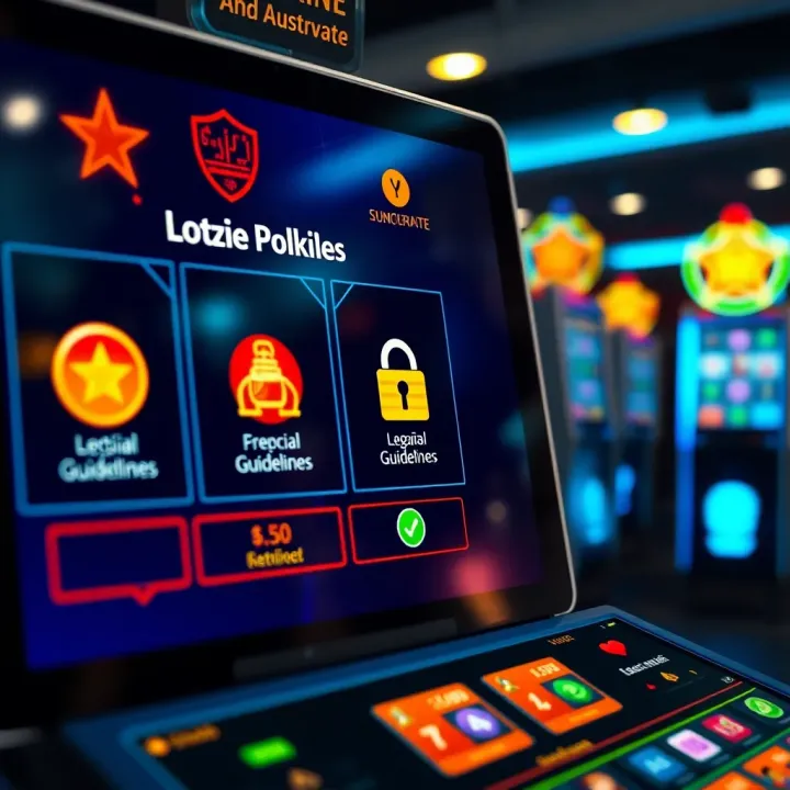 Secure and Legal Online Pokies Platform for Australian Players A secure digital interface displaying legal guidelines and safe gaming icons for Australian online pokies