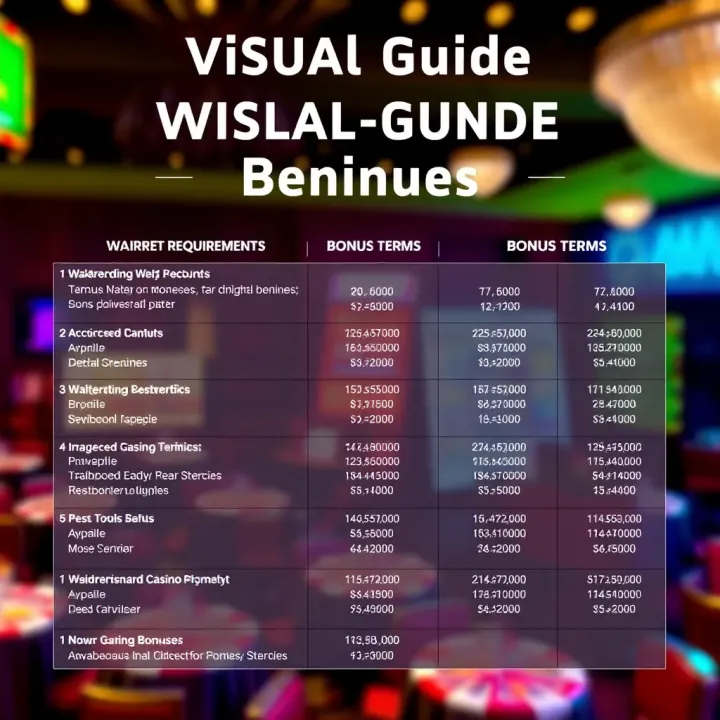 Graphic showing wagering requirements and promotional terms for casino bonuses