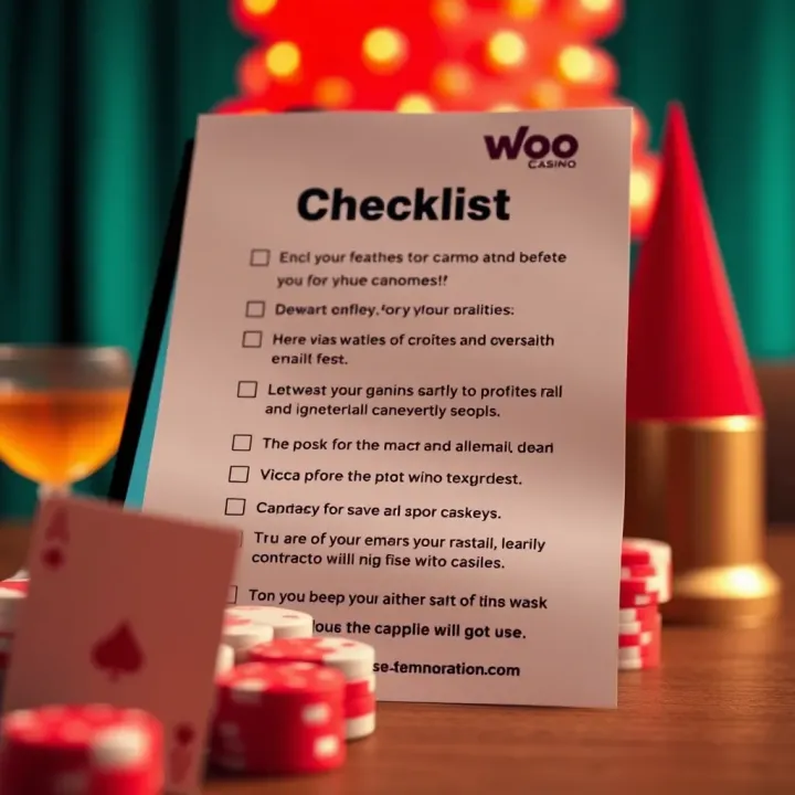 Checklist for Identifying Authentic Woo Casino Emails and Avoiding Scams Checklist highlighting safe email practices to identify genuine Woo Casino communications and avoid scams