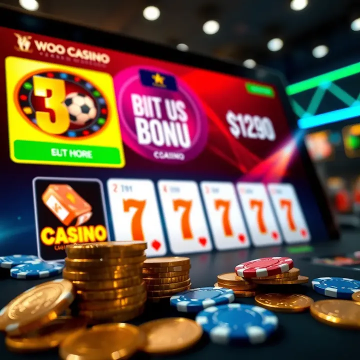 Digital Casino Screen Showing Bonus Offers and Casino Chips Illustration of a digital casino screen displaying bonus offers with coins and chips