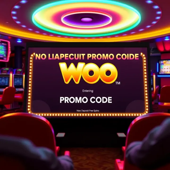 Illustration of a casino interface showing the entry of a promo code for free spins