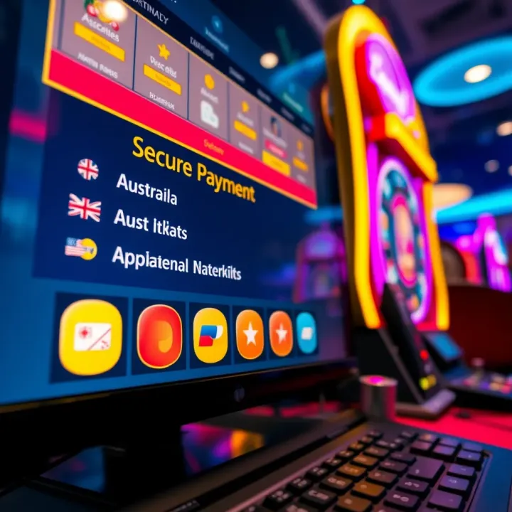 Secure Payment Methods for Australian Players at Woo Woo Casino Secure online payment options displayed on a computer screen with Australian currency symbols