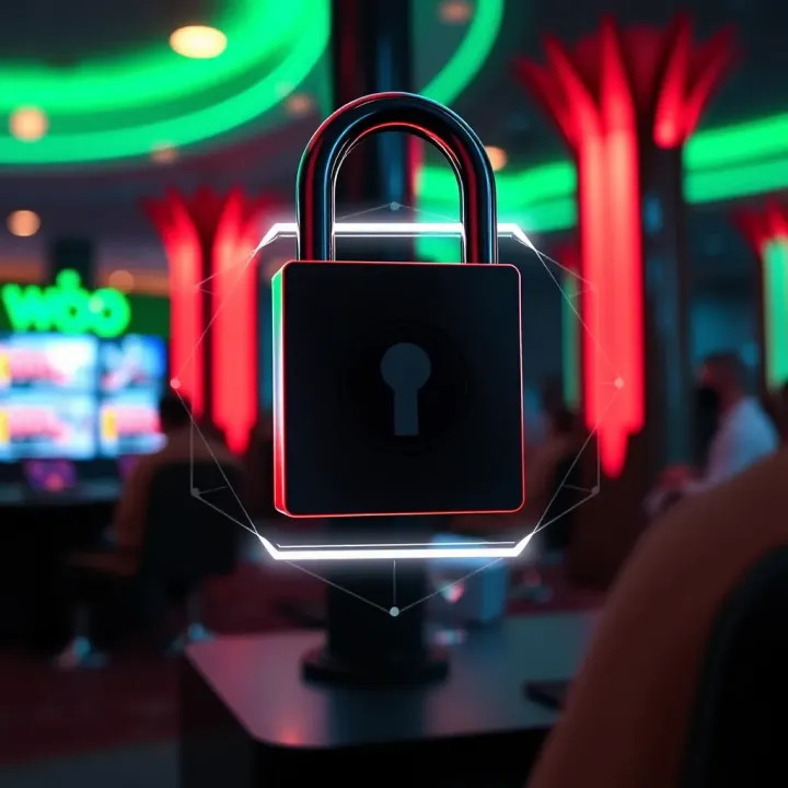 Illustration of a digital padlock symbolizing account security on an online gaming site