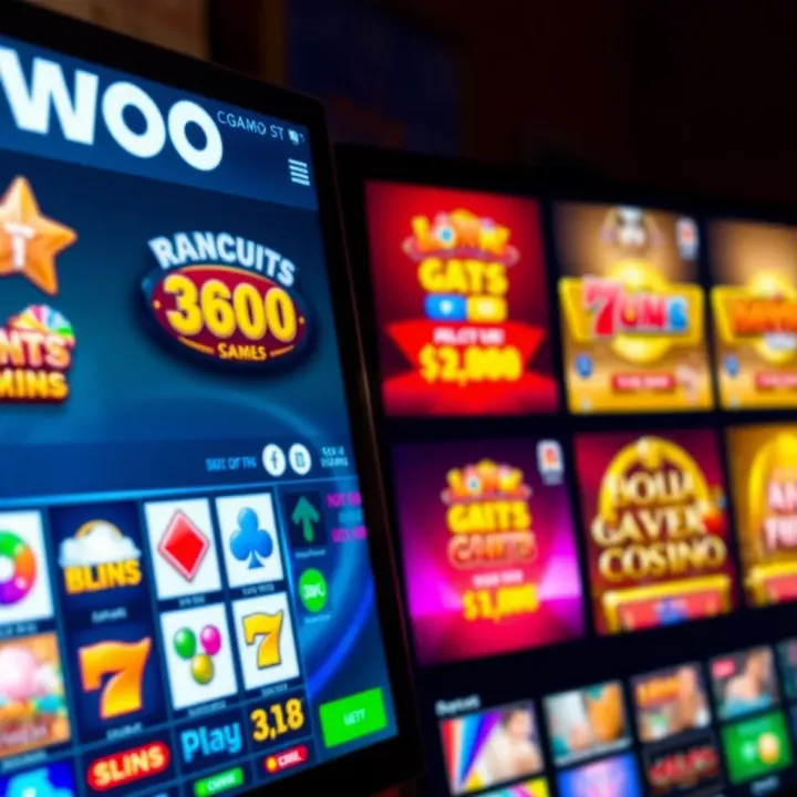 Variety of digital casino games displayed on a screen including slots and cards for Australian players
