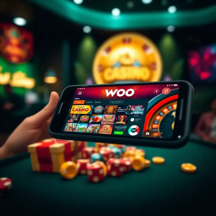 Woo Casino Mobile Platform Optimized for Australian Players Mobile device displaying Woo Casino’s mobile gaming platform with various casino games
