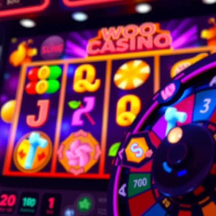 Online casino slot game interface with vibrant symbols and a spinning wheel