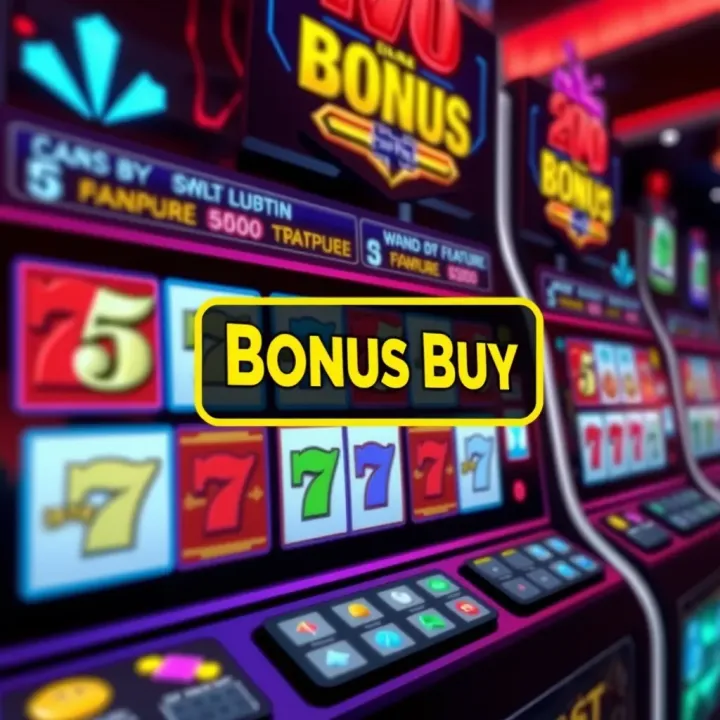 Illustration of a digital slot machine highlighting the Bonus Buy button feature