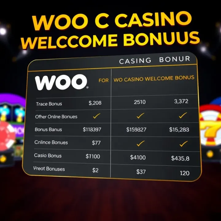 Comparison chart showcasing Woo Casino bonus versus typical online casino bonuses