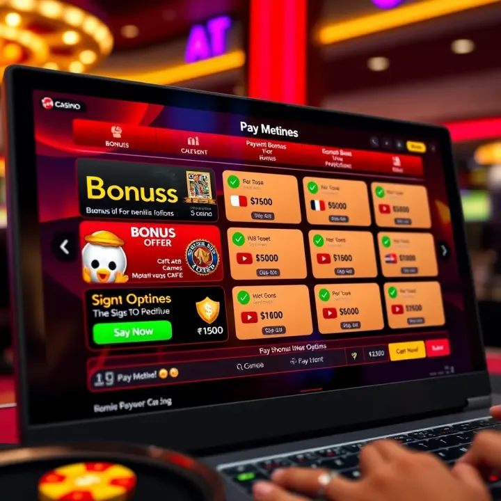 Bonuses and Payment Methods at Woo 2 Casino User interface showing bonus offers and payment options on Woo 2 Casino platform