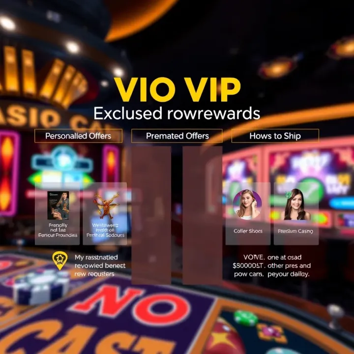 Exclusive Rewards and Benefits of Woo Casino VIP Program Graphic depicting exclusive VIP rewards such as personalized offers, bonuses, and premium casino features