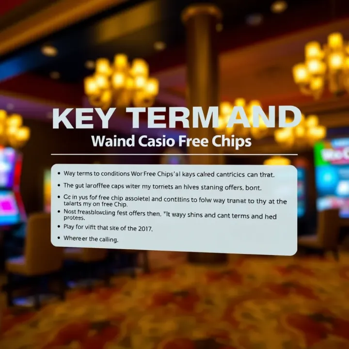 Key Terms and Conditions for Woo Casino Free Chips Graphic displaying key terms and conditions associated with claiming free chips offers at Woo Casino