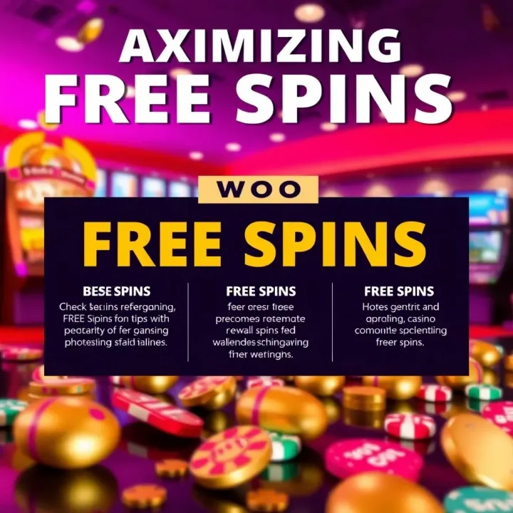 Maximizing Benefits from Woo Casino Free Spins Offer Graphic displaying the benefits of free spins with tips for maximizing casino rewards