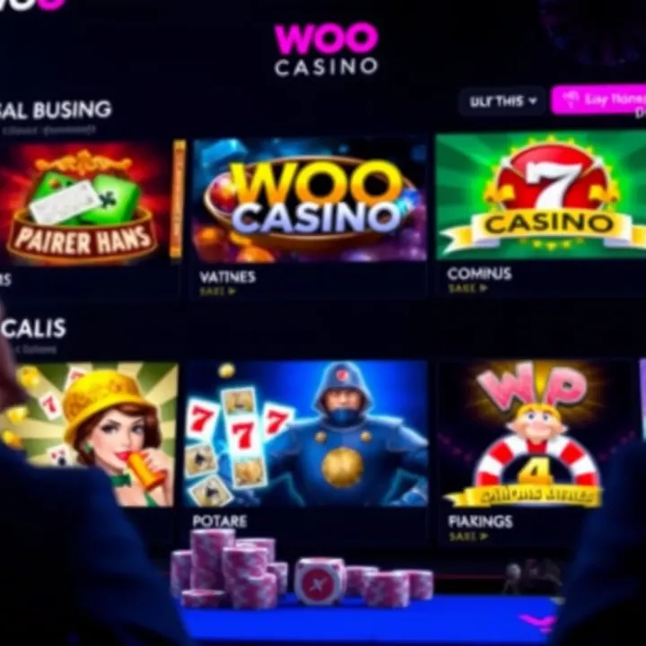 Screenshot showing the diverse selection of casino games offered at Woo Casino